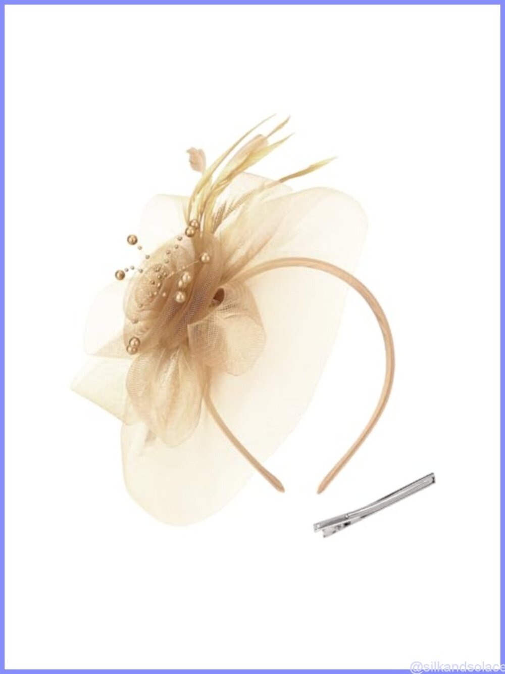 Fascinator Hat with Feathers Headband Clip Derby Tea Party